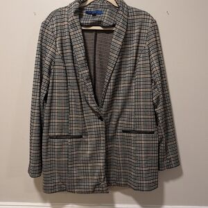 Apt. 9 Houndstooth Blazer in Black and Cream
